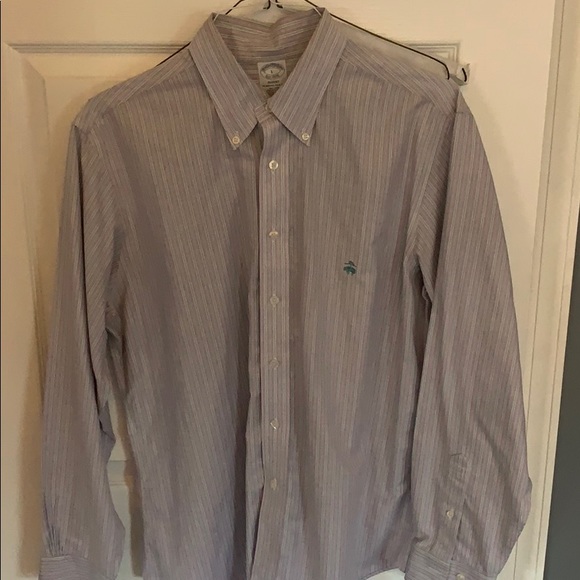 L Brooks Brothers Regent Fit Striped Oxford - Picture 1 of 4